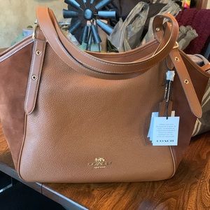 Brown Coach Purse with gold hardware